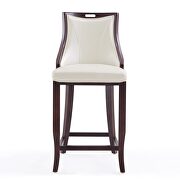 Pearl white and walnut beech wood bar stool by Manhattan Comfort additional picture 6