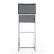 Graphite and polished chrome stainless steel bar stool by Manhattan Comfort additional picture 3