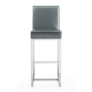Graphite and polished chrome stainless steel bar stool by Manhattan Comfort additional picture 4