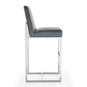 Graphite and polished chrome stainless steel bar stool by Manhattan Comfort additional picture 5