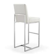 Pearl white and polished chrome stainless steel bar stool additional photo 3 of 5