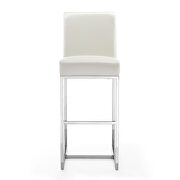 Pearl white and polished chrome stainless steel bar stool additional photo 5 of 5