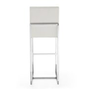 Pearl white and polished chrome stainless steel bar stool by Manhattan Comfort additional picture 6