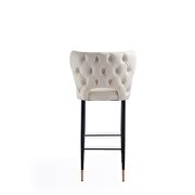 Cream, black and gold wooden barstool by Manhattan Comfort additional picture 2