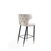 Cream, black and gold wooden barstool by Manhattan Comfort additional picture 3