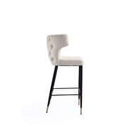 Cream, black and gold wooden barstool by Manhattan Comfort additional picture 4