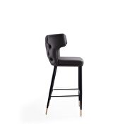 Gray, black and gold wooden barstool by Manhattan Comfort additional picture 4