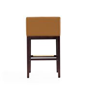 Camel and dark walnut beech wood barstool additional photo 2 of 4
