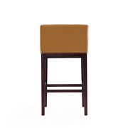 Camel and dark walnut beech wood barstool additional photo 4 of 4