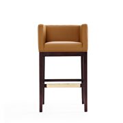 Camel and dark walnut beech wood barstool additional photo 5 of 4