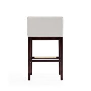 Ivory and dark walnut beech wood barstool by Manhattan Comfort additional picture 2