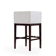Ivory and dark walnut beech wood barstool by Manhattan Comfort additional picture 3