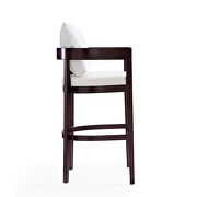 Ivory and dark walnut beech wood barstool by Manhattan Comfort additional picture 4