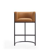 Camel and black metal barstool by Manhattan Comfort additional picture 2