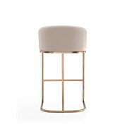 Cream and titanium gold stainless steel barstool additional photo 3 of 5