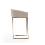 Cream and titanium gold stainless steel barstool by Manhattan Comfort additional picture 6