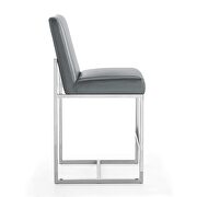 Graphite and polished chrome stainless steel counter height bar stool by Manhattan Comfort additional picture 4