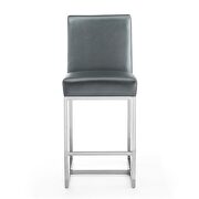 Graphite and polished chrome stainless steel counter height bar stool by Manhattan Comfort additional picture 5