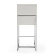 Pearl white and polished chrome stainless steel counter height bar stool additional photo 3 of 5