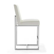 Pearl white and polished chrome stainless steel counter height bar stool additional photo 5 of 5