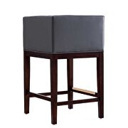 Gray and dark walnut beech wood counter height bar stool by Manhattan Comfort additional picture 4