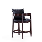 Black and dark walnut beech wood counter height bar stool by Manhattan Comfort additional picture 3