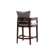 Gray and dark walnut beech wood counter height bar stool by Manhattan Comfort additional picture 4