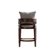 Gray and dark walnut beech wood counter height bar stool by Manhattan Comfort additional picture 5