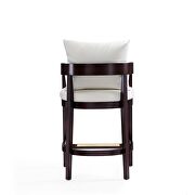 Ivory and dark walnut beech wood counter height bar stool by Manhattan Comfort additional picture 2