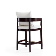 Ivory and dark walnut beech wood counter height bar stool by Manhattan Comfort additional picture 3