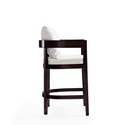 Ivory and dark walnut beech wood counter height bar stool by Manhattan Comfort additional picture 4
