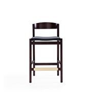 Black and dark walnut beech wood counter height bar stool by Manhattan Comfort additional picture 2