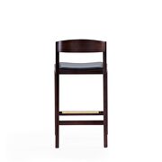 Black and dark walnut beech wood counter height bar stool by Manhattan Comfort additional picture 5