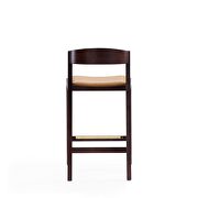 Camel and dark walnut beech wood counter height bar stool by Manhattan Comfort additional picture 2