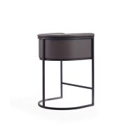 Pebble and black metal counter height bar stool by Manhattan Comfort additional picture 3