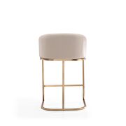 Cream and titanium gold stainless steel counter height bar stool by Manhattan Comfort additional picture 3