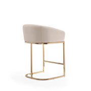 Cream and titanium gold stainless steel counter height bar stool by Manhattan Comfort additional picture 4
