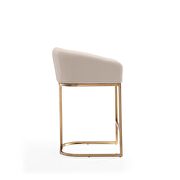 Cream and titanium gold stainless steel counter height bar stool by Manhattan Comfort additional picture 5