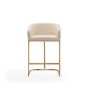 Cream and titanium gold stainless steel counter height bar stool by Manhattan Comfort additional picture 6