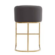 Gray and titanium gold stainless steel counter height bar stool by Manhattan Comfort additional picture 3