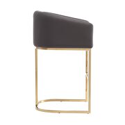 Gray and titanium gold stainless steel counter height bar stool by Manhattan Comfort additional picture 5