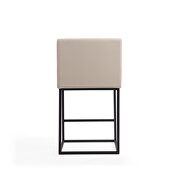 Cream and black metal counter height bar stool additional photo 4 of 5