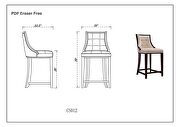 Camel and dark walnut beech wood counter height bar stool additional photo 2 of 5