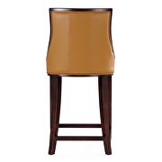 Camel and dark walnut beech wood counter height bar stool additional photo 3 of 5