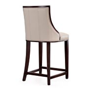 Cream and dark walnut beech wood counter height bar stool by Manhattan Comfort additional picture 3
