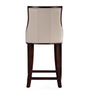 Cream and dark walnut beech wood counter height bar stool by Manhattan Comfort additional picture 4