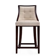 Cream and dark walnut beech wood counter height bar stool by Manhattan Comfort additional picture 6