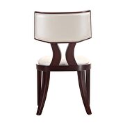 Pearl white and walnut faux leather dining chair (set of two) additional photo 2 of 4