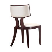 Pearl white and walnut faux leather dining chair (set of two) additional photo 3 of 4