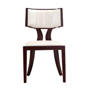 Pearl white and walnut faux leather dining chair (set of two) additional photo 5 of 4